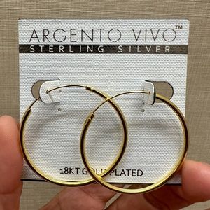 Argento Vivo 14k Gold hollow  Hoops